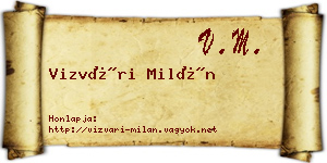 Vizvári Milán névjegykártya