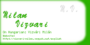 milan vizvari business card